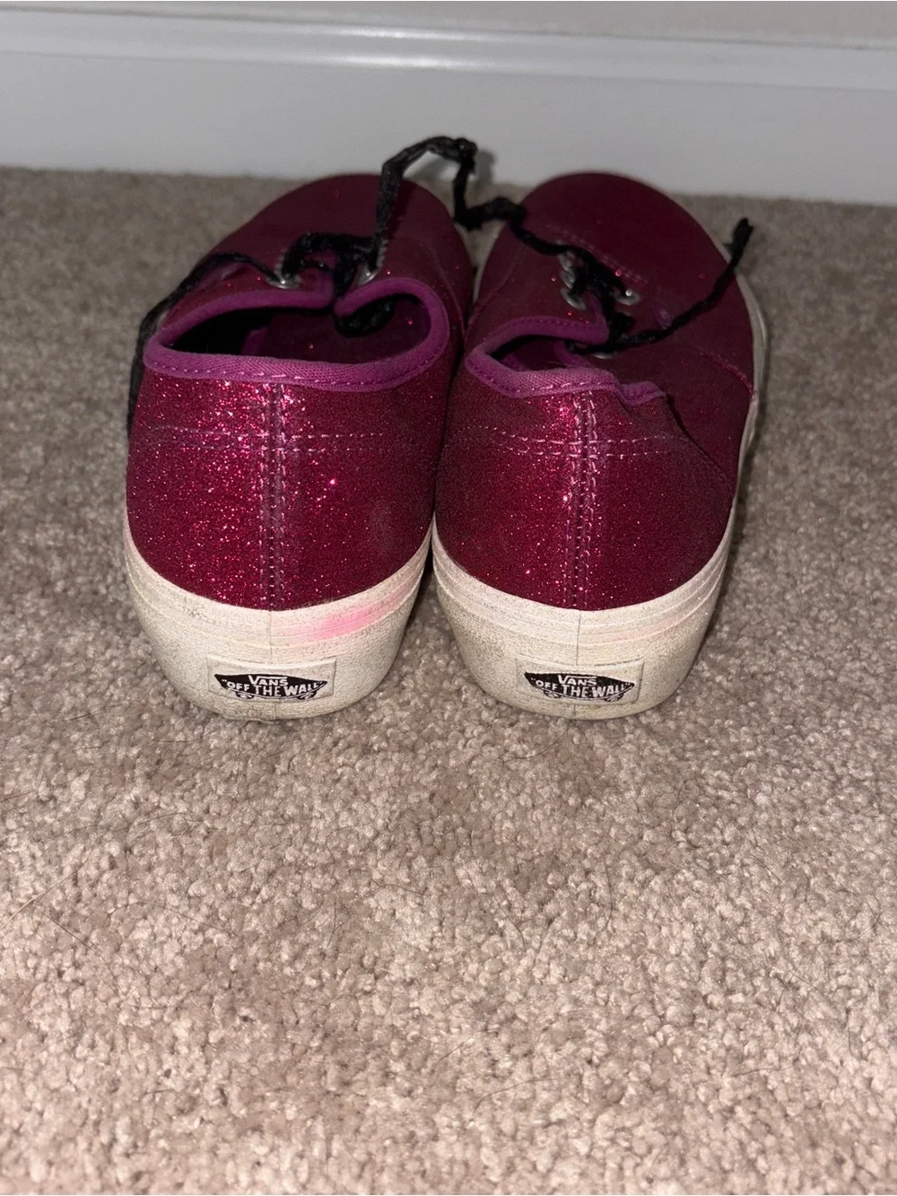 Women’s Vans Glitter Platform Sneaker - Magenta Size: 9.5